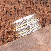 Vintage Turtle Silver Spinner Ring