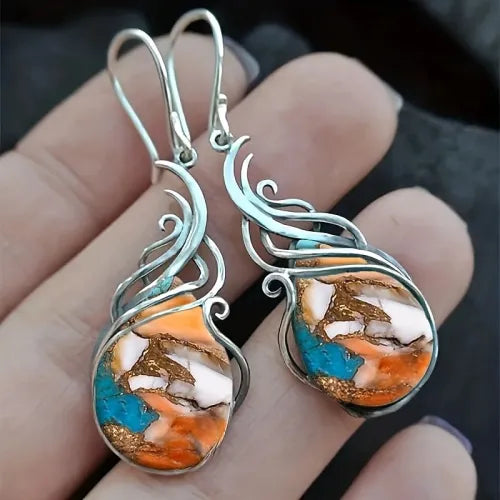 Vintage Gemstone Drop Earrings