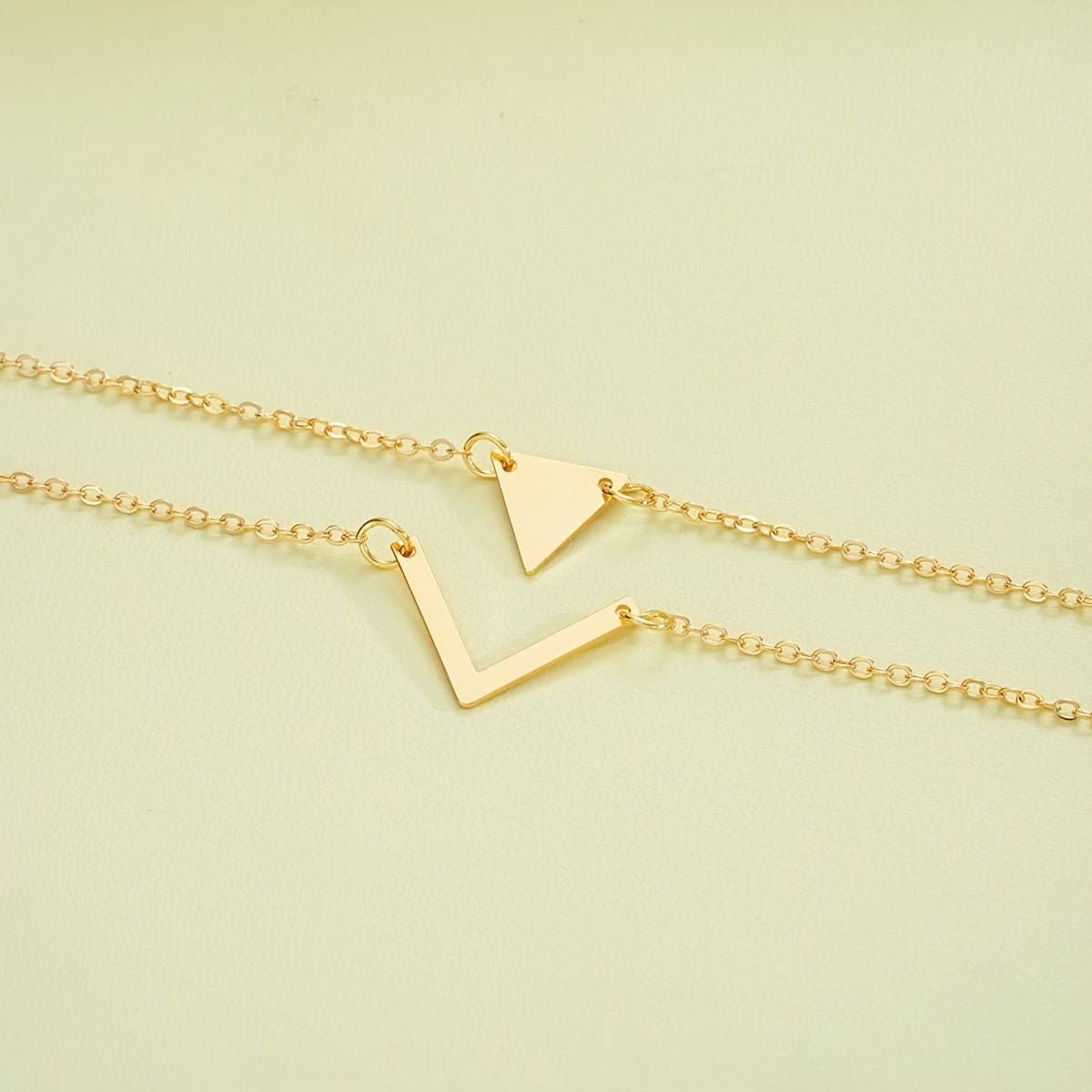 V-Shaped Triangle Chain Bracelet Set