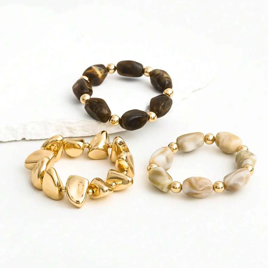 Bohemian Retro Geometric Thick Acrylic Beaded Bracelet