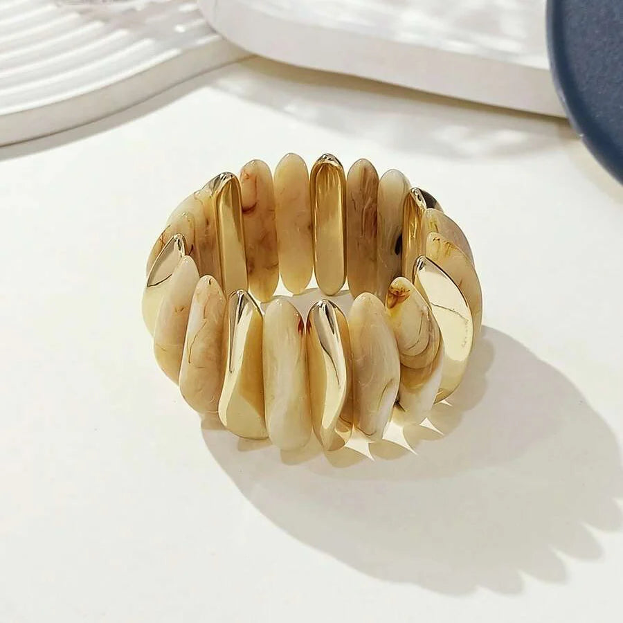 Bohemian Retro Geometric Thick Acrylic Beaded Bracelet