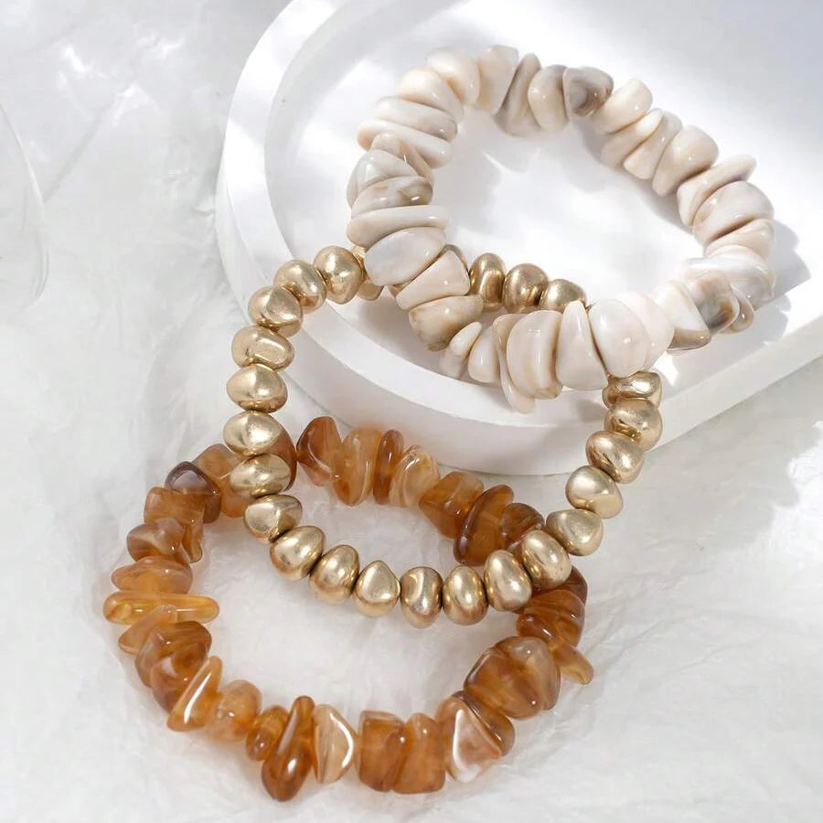 Bohemian Retro Geometric Thick Acrylic Beaded Bracelet