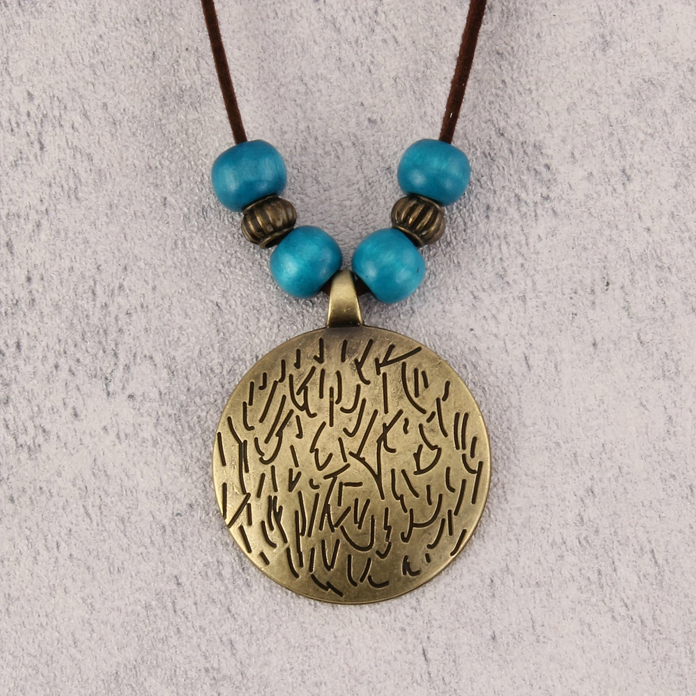 Vintage Twelve Constellations Wooden Beaded Pendant Necklace