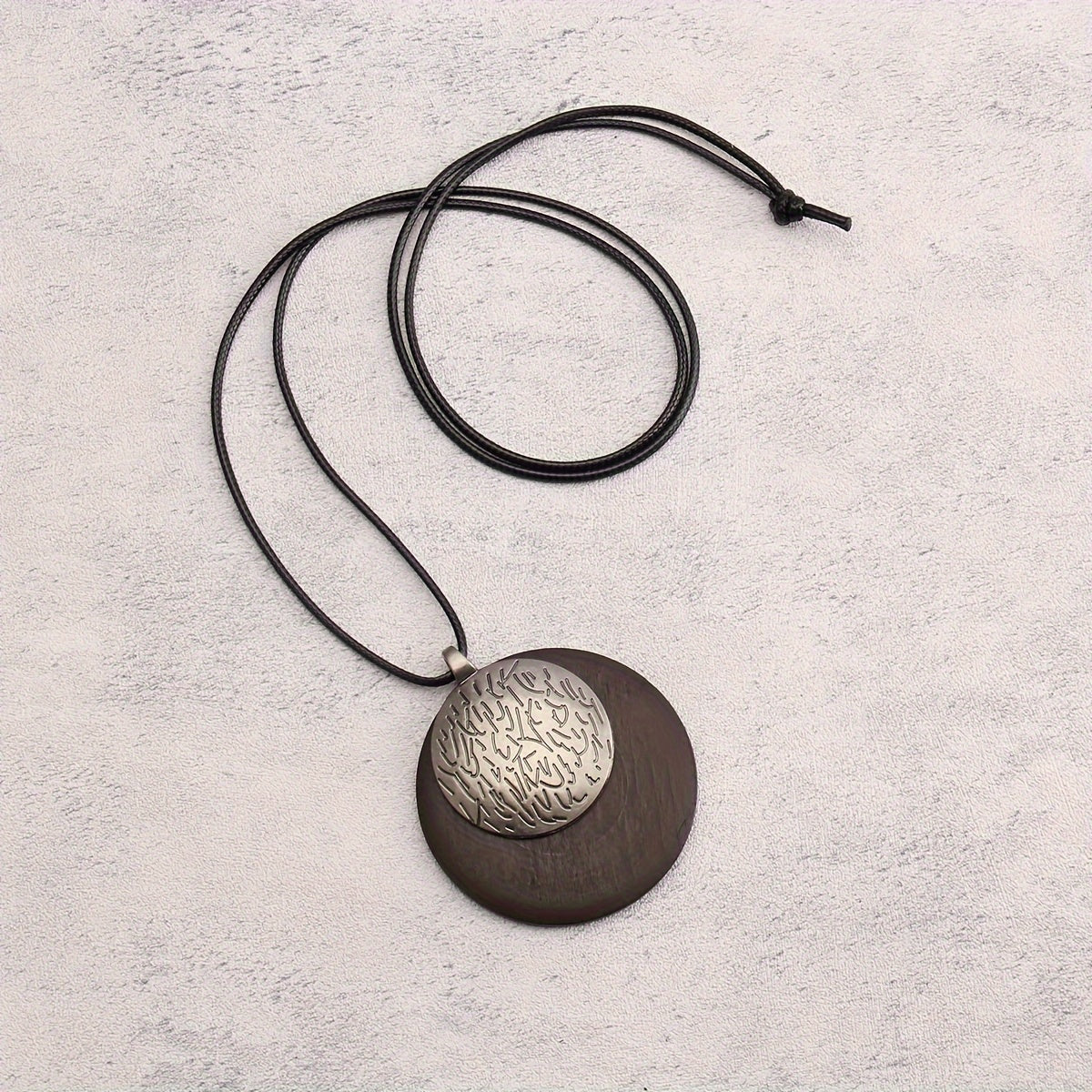 Bohemian Retro Style Spiral Medallion Pendant Long Necklace