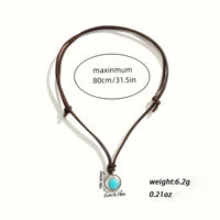 Bohemian Turquoise Pendant Leather Choker Necklace