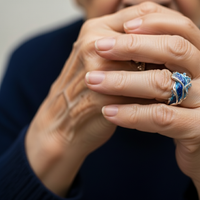 Vintage Ocean Wavy Ring