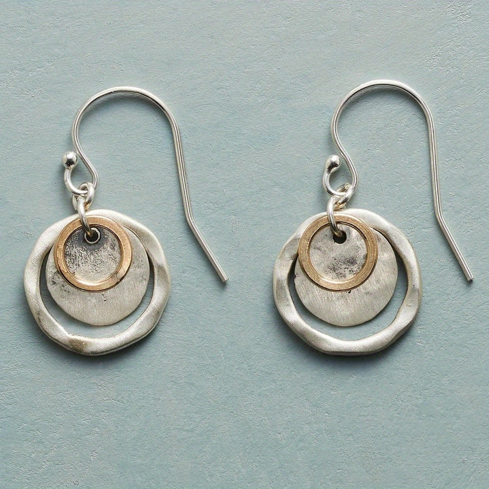 Vintage Bohemian Style Layered Disc Drop Earrings