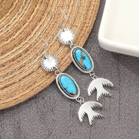 Bohemian Turquoise with Bird Charm Dangle Earrings
