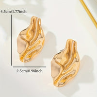 Bohemian Gold Plated Irregular Geometric Stud Earrings