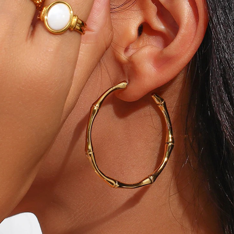 Alice Bamboo Earrings Gold