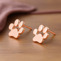 Hypoallergenic paw earrings