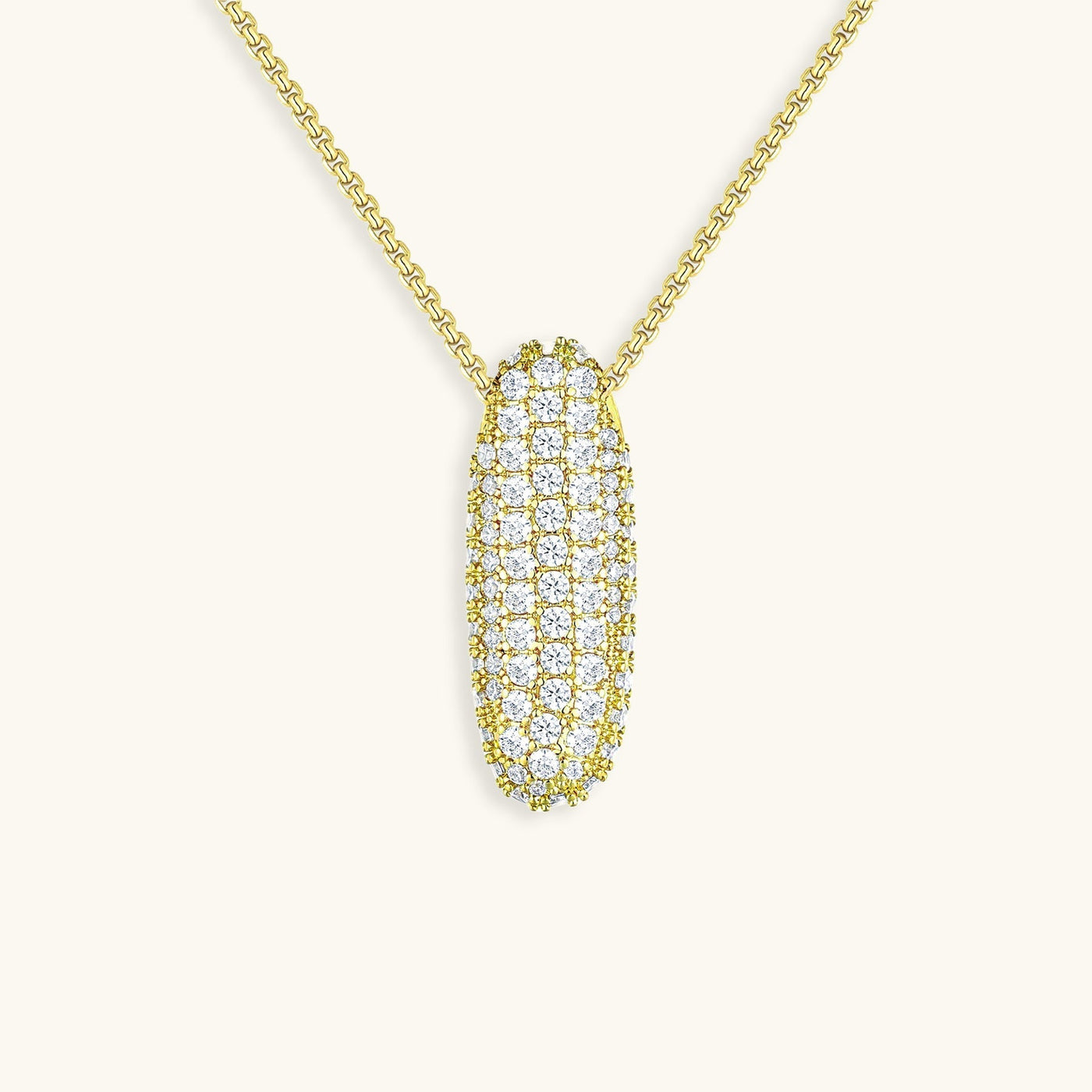 Pavé Diamond Bubble Initial Necklace