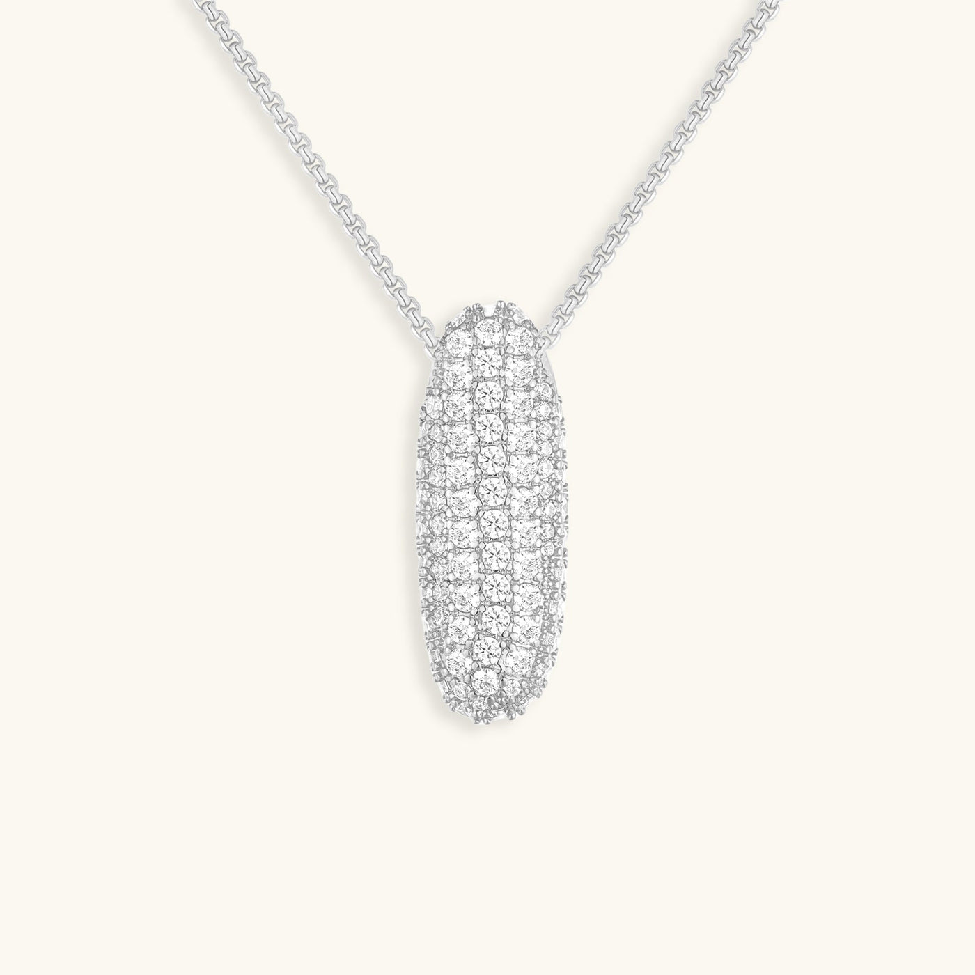 Pavé Diamond Bubble Initial Necklace