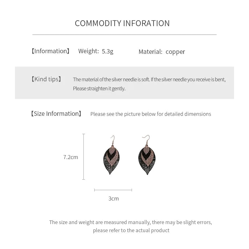 Black & Gold Filigree Leaf Earrings