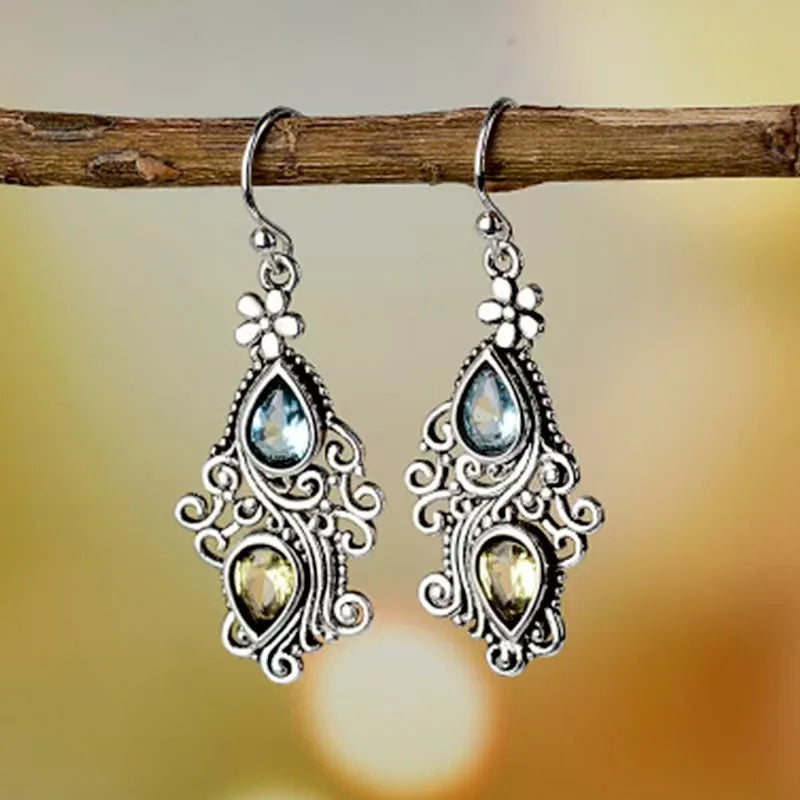 Vintage Filigree Teardrop Earrings