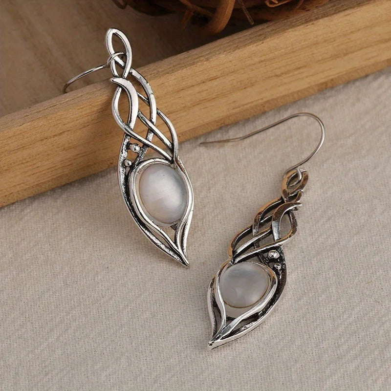 Vintage Handmade Boho Leaf Drop Earrings