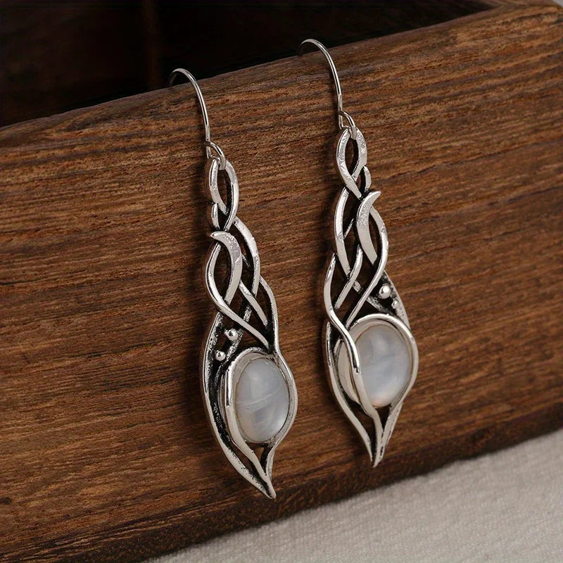 Vintage Handmade Boho Leaf Drop Earrings