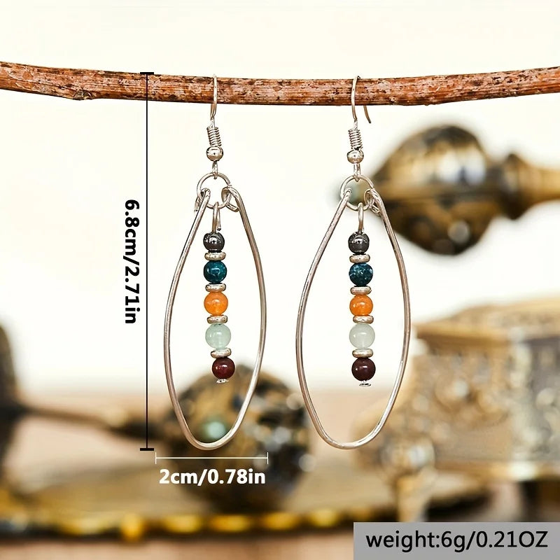 Teardrop Frame Bead Earrings