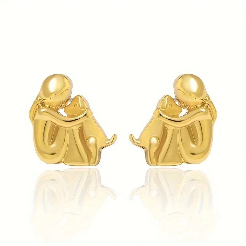 Two-tone silver and gold Hug earrings