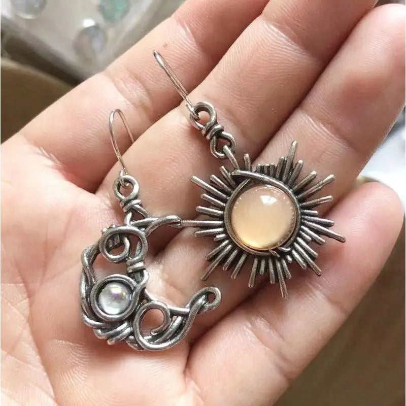 Vintage Sun & Moon Mismatched Earrings