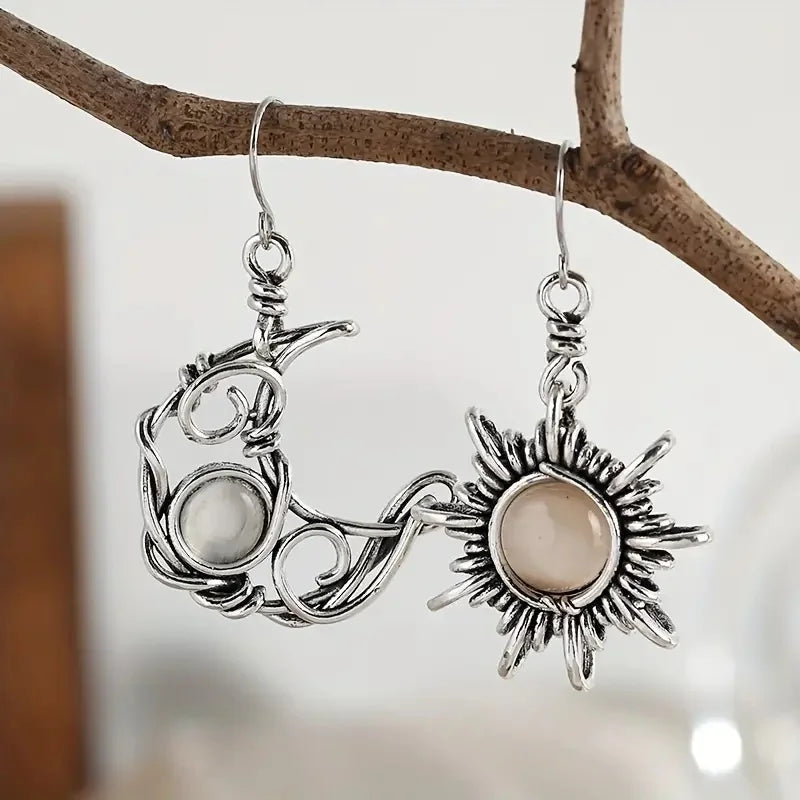 Vintage Sun & Moon Mismatched Earrings