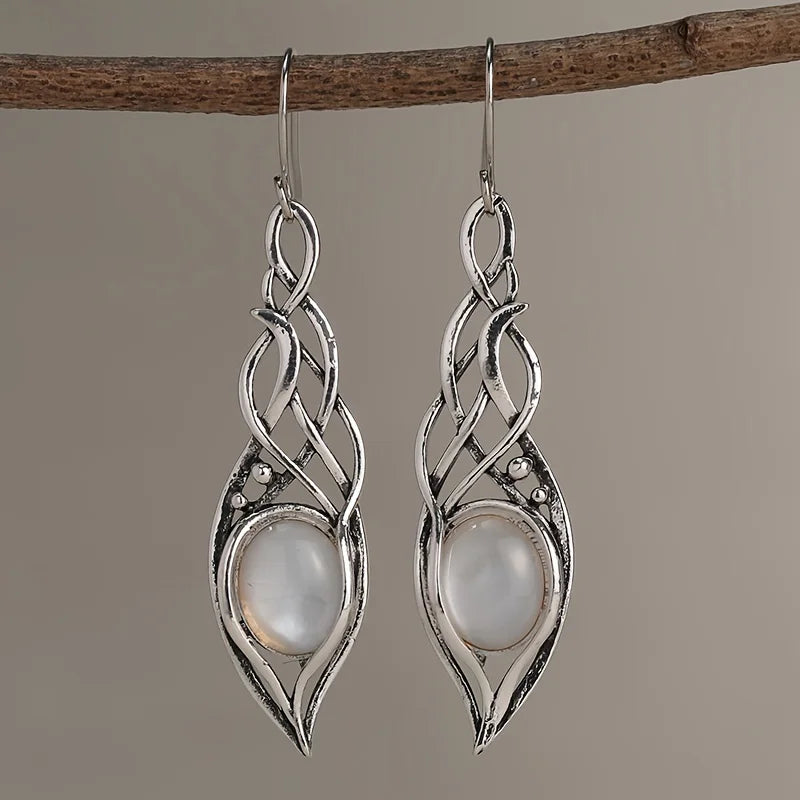 Vintage Handmade Boho Leaf Drop Earrings