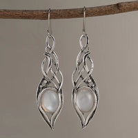 Vintage Handmade Boho Leaf Drop Earrings