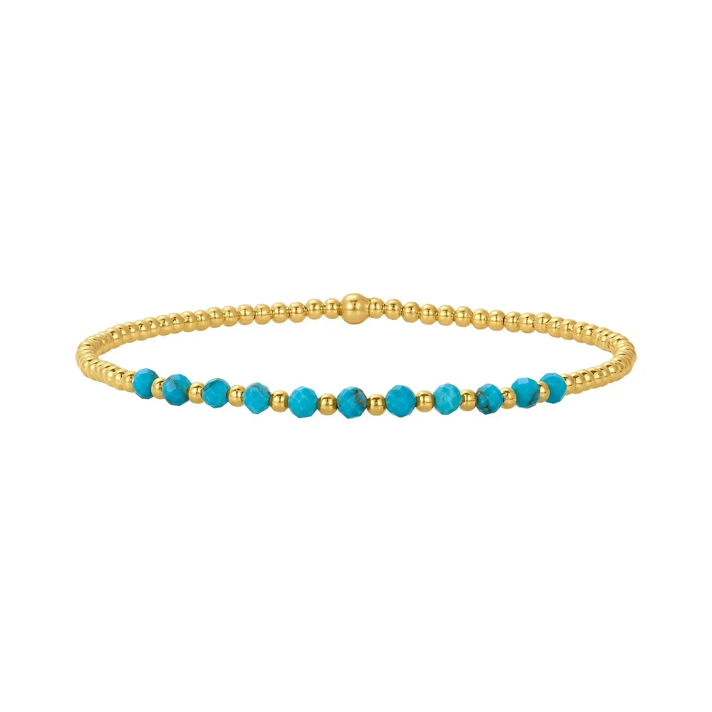 Chic 18K Gold Turquoise Beaded Bracelet