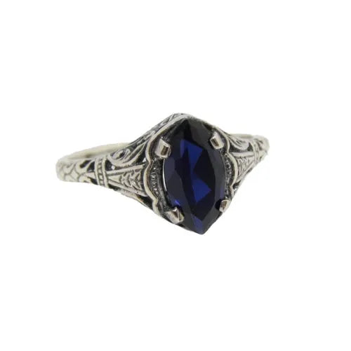 Vintage Mysterious Faux Zirconia Filigree Ring