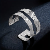 Vintage Stylish Hammered Wide Cuff Bangle Bracelet