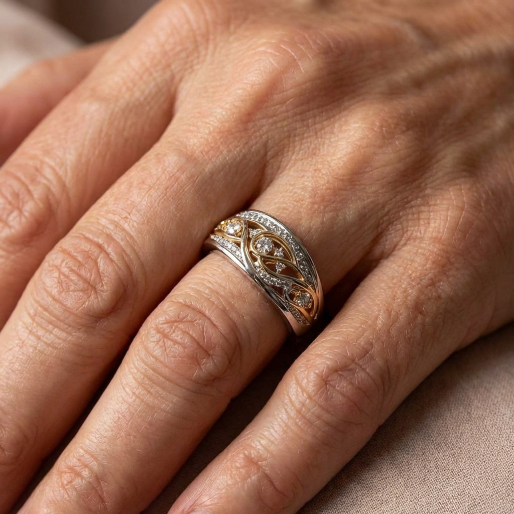 Hollow Gold & Silvered Ring