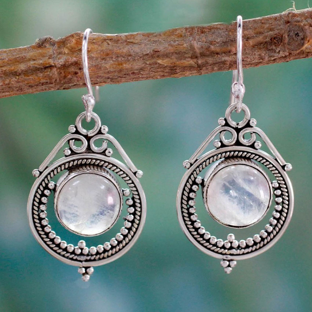 Elvira moonstone earrings