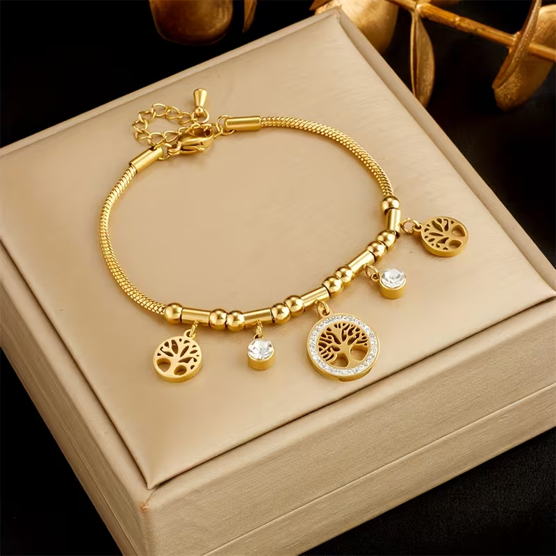 Charm Drop Tree Bracelet