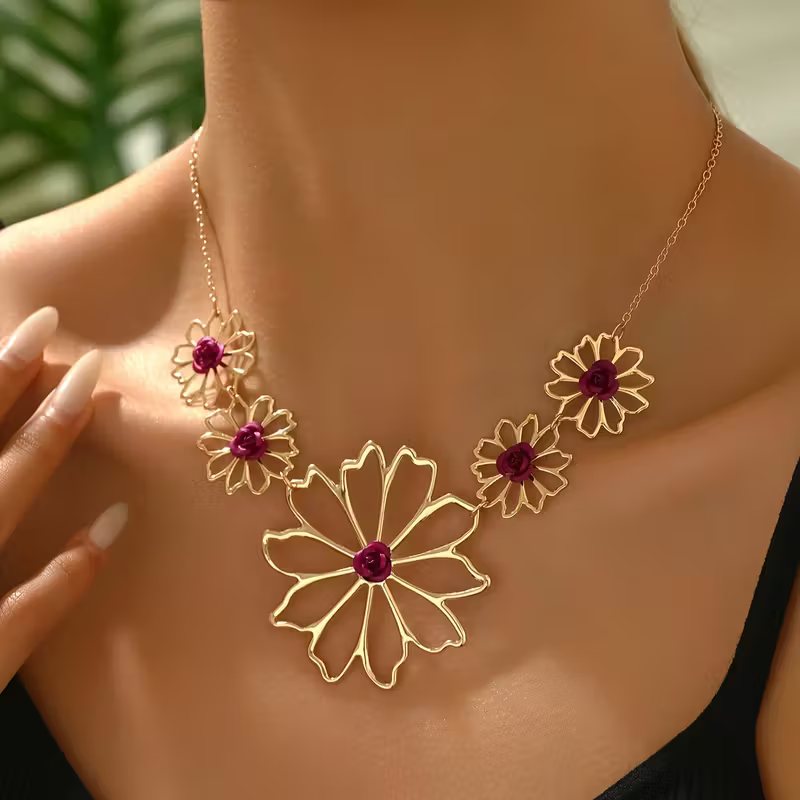Ruby Petal Necklace