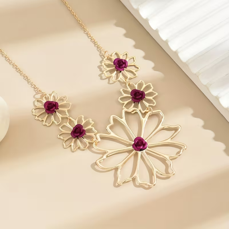 Ruby Petal Necklace