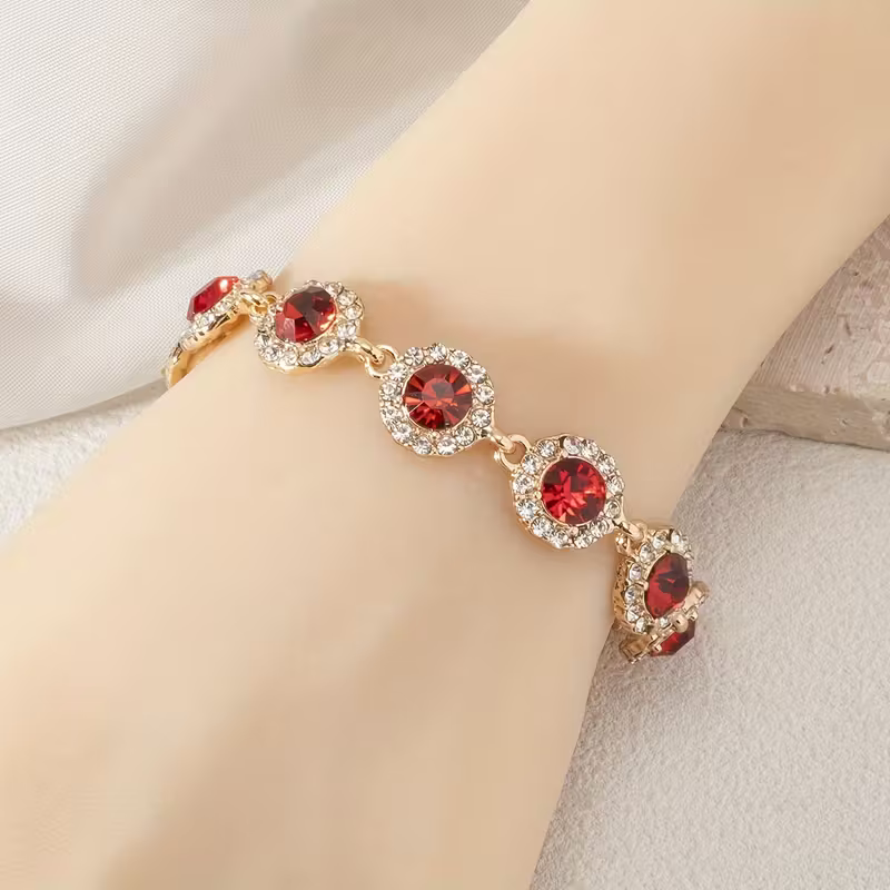 Ruby Halo Bracelet