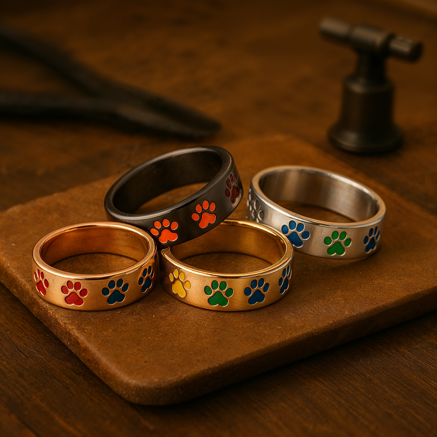 Rotating paw stress ring